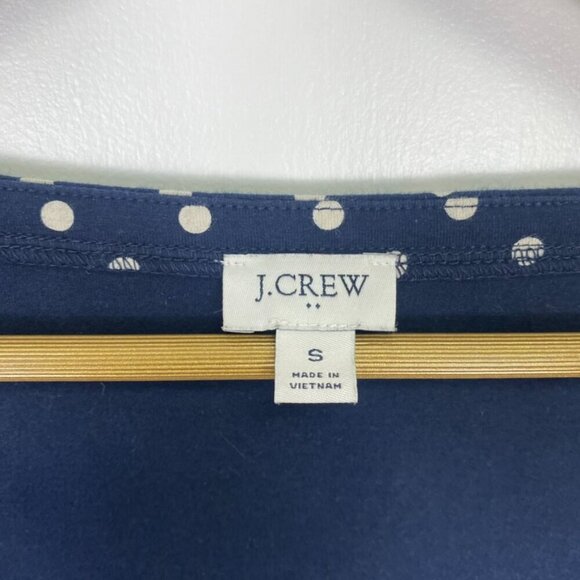 J. Crew Blue and White Polka Dot Square Neck Top - Picture 3 of 8